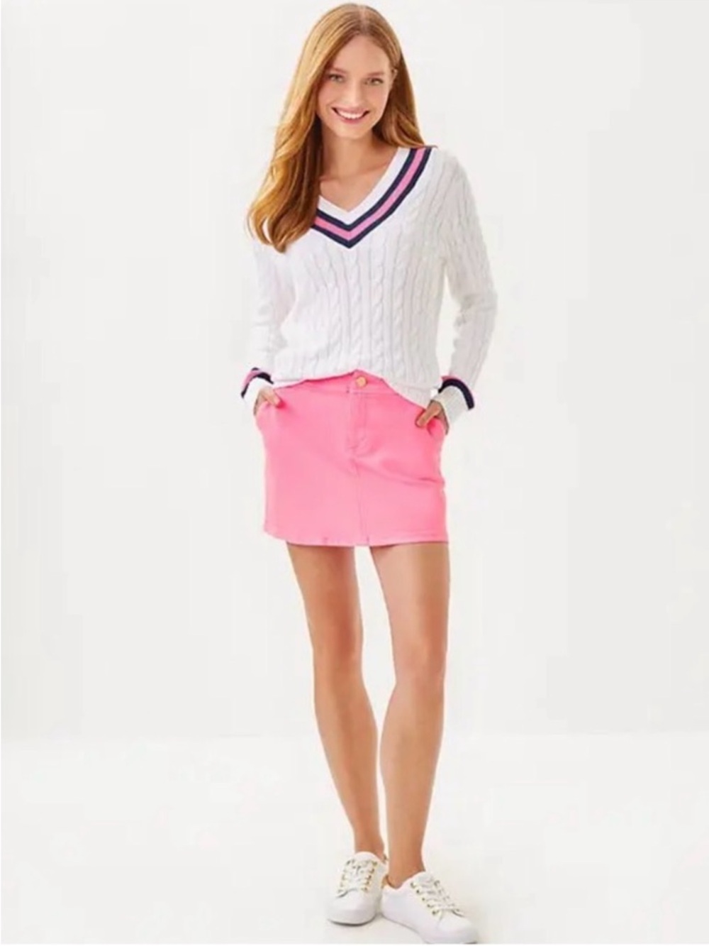 Lilly Pulitzer Pink Denim Mini Skort
